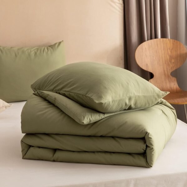 ROSGONIA Queen Comforter Set Olive Green 3pcs Bedding Sets Queen 1 Boho Olive Comforter & 2 Pillowcases - Image 6