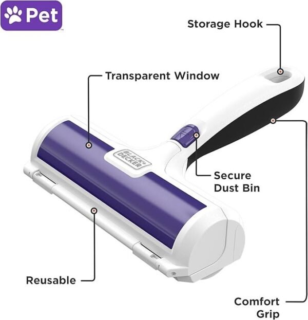BLACK+DECKER Pet Hair Remover, Roller - Image 2