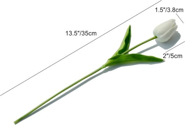 Mandy's 20pcs White Flowers Artificial Tulip Silk Fake Flowers 13.5" Wedding Decorations - Image 2