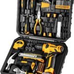 DEKOPRO 126 Piece Power Tool Combo Kits with 8V Cordless Drill 10MM 3/8'' Keyless Chuck