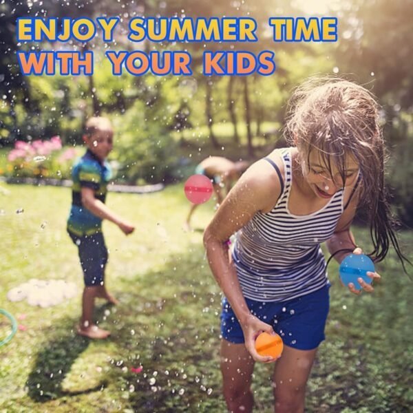 12 PCS Reusable Water Balloons Balls, Soft Silicone Quick Fill Balloons Splash Summer Party Gift Pool - Image 7