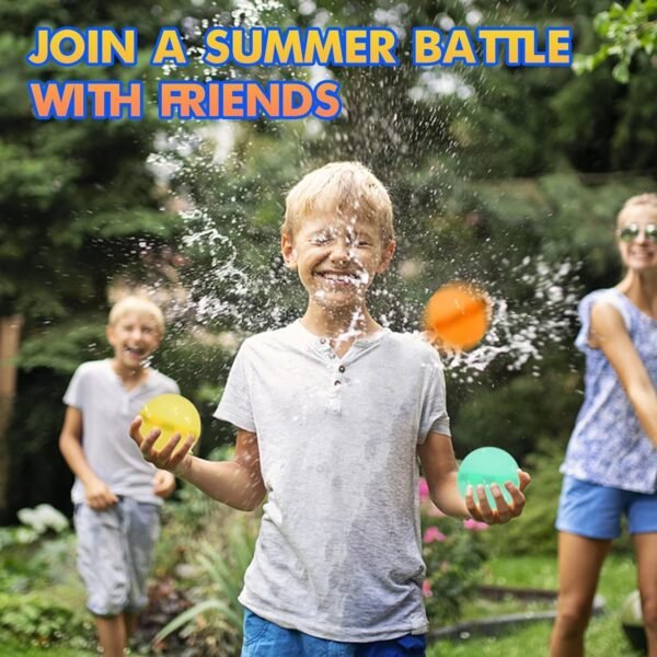 12 PCS Reusable Water Balloons Balls, Soft Silicone Quick Fill Balloons Splash Summer Party Gift Pool - Image 4