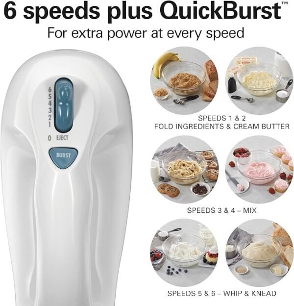Hamilton Beach 6-Speed Electric Hand Mixer with Whisk - Image 2