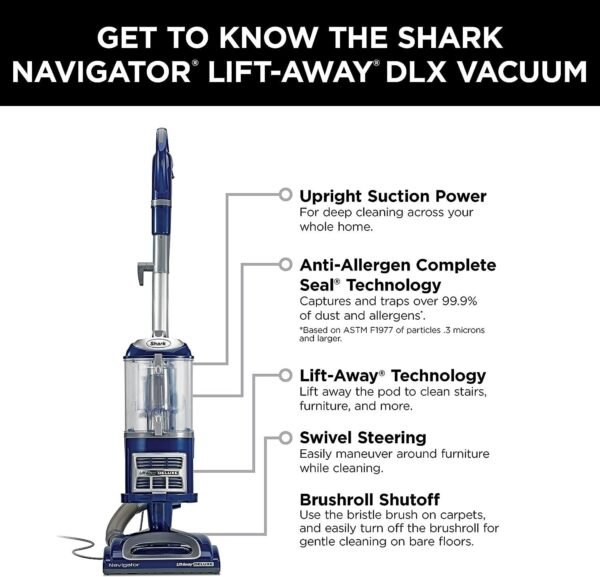 Shark NV360 Navigator Lift-Away Deluxe Upright Vacuum with Large Dust Cup Capacity - Image 6